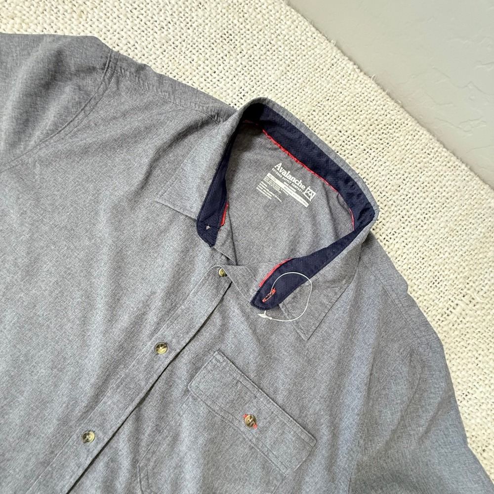 Avalanche Outdoor Supply Mens XL Gray Short Sleeve Button Down Shirt CAM201U